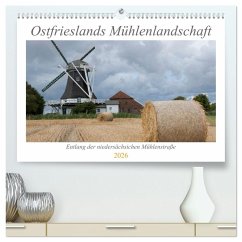Ostfriesische Mühlenlandschaft (hochwertiger Premium Wandkalender 2026 DIN A2 quer), Kunstdruck in Hochglanz Ostfriesische Mühlenlandschaft (hochwertiger Premium Wandkalender 2026 DIN A2 quer), Kunstdruck in Hochglanz