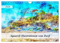 Cover Aquarell Illustrationen vom Darß (Wandkalender 2026 DIN A4 quer), CALVENDO Monatskalender
