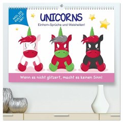 Cover Unicorns. Einhorn-Sprüche und Weisheiten! (hochwertiger Premium Wandkalender 2026 DIN A2 quer), Kunstdruck in Hochglanz