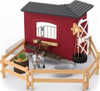 Schleich 42726 - Farm World, Ziegenstall mit Zubehör, 31 Teile, Spielset