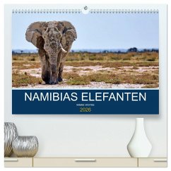 Namibias Elefanten (hochwertiger Premium Wandkalender 2026 DIN A2 quer), Kunstdruck in Hochglanz Cover Namibias Elefanten (hochwertiger Premium Wandkalender 2026 DIN A2 quer), Kunstdruck in Hochglanz