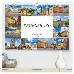 Regensburg Stadtansichten (hochwertiger Premium Wandkalender 2026 DIN A2 quer), Kunstdruck in Hochglanz