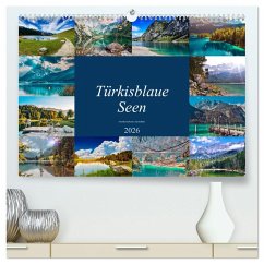 Cover Türkisblaue Seen (hochwertiger Premium Wandkalender 2026 DIN A2 quer), Kunstdruck in Hochglanz