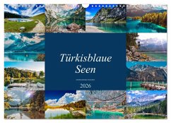 Türkisblaue Seen (Wandkalender 2026 DIN A3 quer), CALVENDO Monatskalender Cover Türkisblaue Seen (Wandkalender 2026 DIN A3 quer), CALVENDO Monatskalender