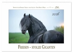 Friesen - stolze Giganten (Wandkalender 2026 DIN A2 quer), CALVENDO Monatskalender