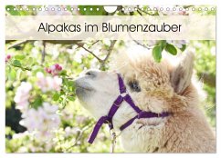Alpakas im Blumenzauber (Wandkalender 2026 DIN A4 quer), CALVENDO Monatskalender