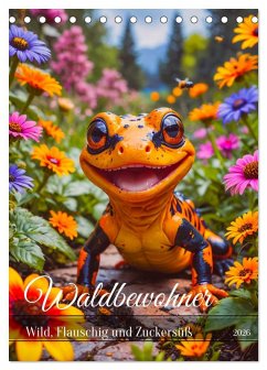 Waldbewohner - Wild, Flauschig und Zuckersüß (Tischkalender 2026 DIN A5 hoch), CALVENDO Monatskalender