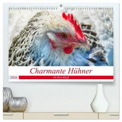 Charmante Hühner (hochwertiger Premium Wandkalender 2026 DIN A2 quer), Kunstdruck in Hochglanz