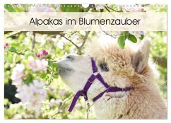 Alpakas im Blumenzauber (Wandkalender 2026 DIN A3 quer), CALVENDO Monatskalender