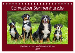 Schweizer Sennenhunde - die Hunde aus den Schweizer Alpen (Tischkalender 2026 DIN A5 quer), CALVENDO Monatskalender