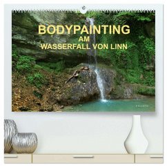 BODYPAINTING AM WASSERFALL VON LINN (hochwertiger Premium Wandkalender 2026 DIN A2 quer), Kunstdruck in Hochglanz