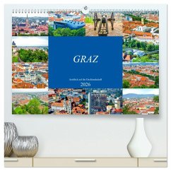 Graz - Ausblick auf die Dachlandschaft (hochwertiger Premium Wandkalender 2026 DIN A2 quer), Kunstdruck in Hochglanz