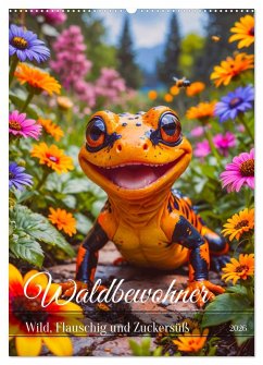 Waldbewohner - Wild, Flauschig und Zuckersüß (Wandkalender 2026 DIN A2 hoch), CALVENDO Monatskalender