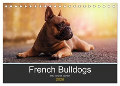 Cover French Bulldog aktiv, verspielt, sportlich (Tischkalender 2026 DIN A5 quer), CALVENDO Monatskalender