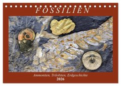 Cover Fossilien - Ammoniten, Trilobiten, Erdgeschichte (Tischkalender 2026 DIN A5 quer), CALVENDO Monatskalender