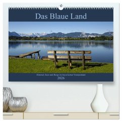 Cover Das Blaue Land - Himmel, Seen und Berge im bayerischen Voralpenland (hochwertiger Premium Wandkalender 2026 DIN A2 quer), Kunstdruck in Hochglanz