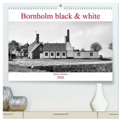Bornholm black & white (hochwertiger Premium Wandkalender 2026 DIN A2 quer), Kunstdruck in Hochglanz