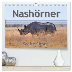 Nashörner - Sanfte Riesen (hochwertiger Premium Wandkalender 2026 DIN A2 quer), Kunstdruck in Hochglanz