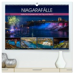 NIAGARAFÄLLE Idyllische Impressionen bei Tag und Nacht (hochwertiger Premium Wandkalender 2026 DIN A2 quer), Kunstdruck in Hochglanz