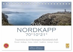 Nordkapp - Norwegens Küstenlandschaft (Tischkalender 2026 DIN A5 quer), CALVENDO Monatskalender