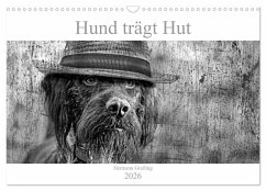 Hund trägt Hut (Wandkalender 2026 DIN A3 quer), CALVENDO Monatskalender Hund trägt Hut (Wandkalender 2026 DIN A3 quer), CALVENDO Monatskalender