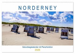 NORDERNEY Geburtstagskalender mit Planerfunktion (Wandkalender 2026 DIN A2 quer), CALVENDO Monatskalender