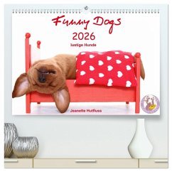 Cover Funny Dogs (hochwertiger Premium Wandkalender 2026 DIN A2 quer), Kunstdruck in Hochglanz