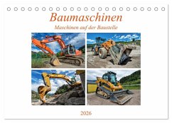 Cover Baumaschinen - Maschinen auf der Baustelle (Tischkalender 2026 DIN A5 quer), CALVENDO Monatskalender