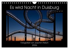 Cover Es wird Nacht in Duisburg (Wandkalender 2026 DIN A4 quer), CALVENDO Monatskalender