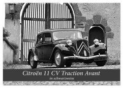 Citroën 11 CV Traction Avant in schwarzweiss (Wandkalender 2026 DIN A2 quer), CALVENDO Monatskalender Citroën 11 CV Traction Avant in schwarzweiss (Wandkalender 2026 DIN A2 quer), CALVENDO Monatskalender