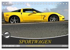 Sportwagen in knalligem Graffiti Style (Tischkalender 2026 DIN A5 quer), CALVENDO Monatskalender