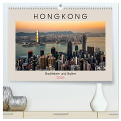 HONGKONG Skyline und Stadtleben (hochwertiger Premium Wandkalender 2026 DIN A2 quer), Kunstdruck in Hochglanz
