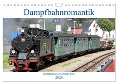 Cover Dampfbahnromantik - Dampfbahnen auf schmaler Spur (Wandkalender 2026 DIN A4 quer), CALVENDO Monatskalender
