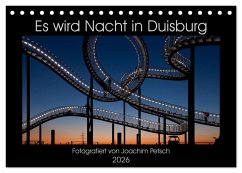Cover Es wird Nacht in Duisburg (Tischkalender 2026 DIN A5 quer), CALVENDO Monatskalender