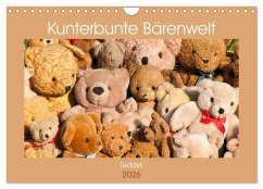 Cover Kunterbunte Bärenwelt - Teddys (Wandkalender 2026 DIN A4 quer), CALVENDO Monatskalender