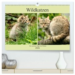 Cover Wildkatzen - Die lautlosen Jäger des Waldes (hochwertiger Premium Wandkalender 2026 DIN A2 quer), Kunstdruck in Hochglanz