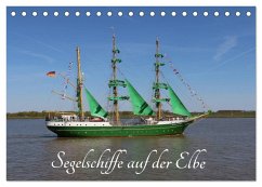 Cover Segelschiffe auf der Elbe (Tischkalender 2026 DIN A5 quer), CALVENDO Monatskalender