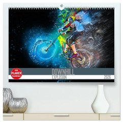 Downhill Explosion (hochwertiger Premium Wandkalender 2026 DIN A2 quer), Kunstdruck in Hochglanz