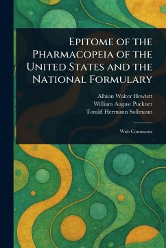 Cover Epitome of the Pharmacopeia of the United States and the National Formulary