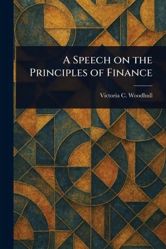 Cover A Speech on the Principles of Finance