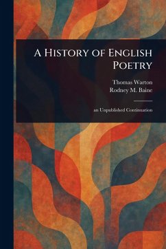 Cover A History of English Poetry