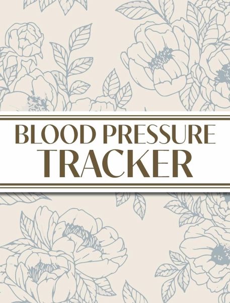 XL Large Print 1-Year Blood Pressure Tracker (Blue Roses on Cream)