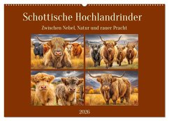 Schottische Hochlandrinder. Zwischen Nebel, Natur und rauer Pracht (Wandkalender 2026 DIN A2 quer), CALVENDO Monatskalender Schottische Hochlandrinder. Zwischen Nebel, Natur und rauer Pracht (Wandkalender 2026 DIN A2 quer), CALVENDO Monatskalender