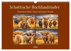 Schottische Hochlandrinder. Zwischen Nebel, Natur und rauer Pracht (Wandkalender 2026 DIN A3 quer), CALVENDO Monatskalender Schottische Hochlandrinder. Zwischen Nebel, Natur und rauer Pracht (Wandkalender 2026 DIN A3 quer), CALVENDO Monatskalender
