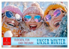 Cover Unser Winter - Flocken, Fun und Freunde (Wandkalender 2026 DIN A3 quer), CALVENDO Monatskalender