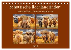 Schottische Hochlandrinder. Zwischen Nebel, Natur und rauer Pracht (Tischkalender 2026 DIN A5 quer), CALVENDO Monatskalender Schottische Hochlandrinder. Zwischen Nebel, Natur und rauer Pracht (Tischkalender 2026 DIN A5 quer), CALVENDO Monatskalender