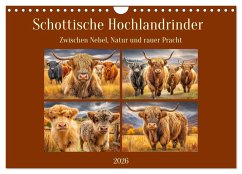Schottische Hochlandrinder. Zwischen Nebel, Natur und rauer Pracht (Wandkalender 2026 DIN A4 quer), CALVENDO Monatskalender Schottische Hochlandrinder. Zwischen Nebel, Natur und rauer Pracht (Wandkalender 2026 DIN A4 quer), CALVENDO Monatskalender