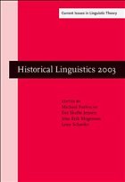 Historical Linguistics 2003 Cover Historical Linguistics 2003