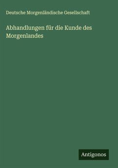 Cover Abhandlungen für die Kunde des Morgenlandes