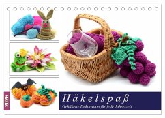 Cover Häkelspaß - Gehäkelte Dekoration für jede Jahreszeit (Tischkalender 2026 DIN A5 quer), CALVENDO Monatskalender